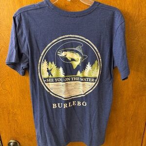 BURLEBO Navy Graphic Tee with Nature Design